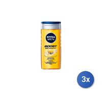 3x Nivea Men Shower 250 Ml. Boost 24H Fresh Effect