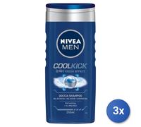 3x Nivea Men Shower 250 Ml. Fresh Kick