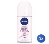 3x Nivea Pearl & Beauty Women Deodorant Roll-On 50 Ml 1 Pc