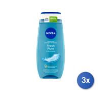 Nivea Shower Gel Fresh Fitness, Sea Minerals and Regenerating Fragrance, 3 Packs of 250 ml