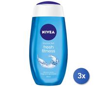 3x Nivea Shower 250 Ml Fresh Pure