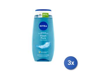 3X Nivea Shower 250 ML. Fresh Pure