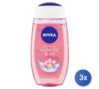 3x Nivea Waterlily & Oil Shower Gel Women Body Flower 250 Ml