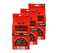 3x Noma Labs BBQ Tough Wipes Large Size Pack - 30 Wipes per Pack, 90 Wipes Total