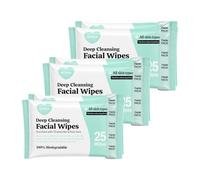 3x Noma Labs Twin Pack Deep Cleansing Facial Wipes - 50 Wipes per Pack, 150 Wipes Total