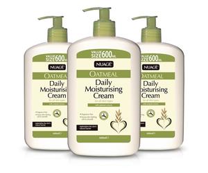 3x Nuage Oatmeal Daily Moisturising Cream 600ml