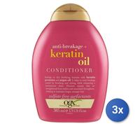 3x Ogx Hair Conditioner 385 Ml Keratin Oil