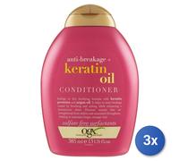 3x Ogx Hair Conditioner 385 Ml Keratin Oil