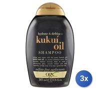 3X OGX Shampoo 385 ML. Kukui Oil