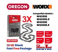 3x Oregon 90PX045E 12" 45DL Chainsaw Chain Fits Worx WG350E WG350E.9 WG350 .043"