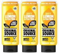 3x Original Source Lemon & Tea Tree Shower Gel Body Natural Fragrance - 750ml