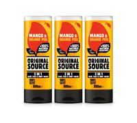 3x Original Source Natural Mango & Orange Peel Shower Gel 500ml