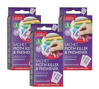 3x Pack of 20 Acana Moth Killer & Freshener Sachets with Lavender Fragrance
