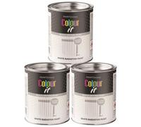 3X Paint Factory Colour It White Radiator Paint Tin 300Ml