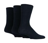 3x Pairs Mens Gentle Grip Diabetic Socks with HoneyComb Top and Hand Linked Toe Seams/UK 6-11 Eur 39-45 (Black)