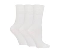 3x Pairs of Ladies Gentle Grip Non Elastic Plain Cotton Rich Socks/UK 4-8 Eur 37-42