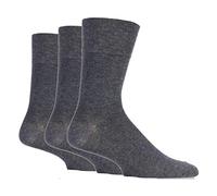 3x Pairs of Mens Plain Gentle Grip Non-Elastic Socks/UK 6-11 Eur 39-45 (Plain Grey)