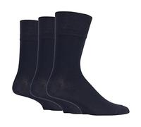 3x Pairs of Mens Plain Gentle Grip Non-Elastic Socks/UK 6-11 Eur 39-45 (Plain Navy)