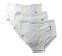 3X Pairs of Mens Traditional 100% Cotton Y Style Briefs/White/Mixed Blue/White Airtex/S, M, L, XL, XXL, 3XL, 4XL, 5XL (2XL, White)