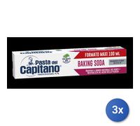 3x Pasta Capitano Toothpaste 100 Ml. Baking Soda Red Made In Italy