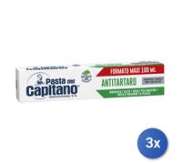 3x Pasta Captain Toothpaste 100 Ml. Antitartar Green Made In Italy