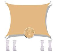 3x Patio ning UV Resistant Multi-Funct Canopy Outdoor e Various Sizes with Tie Rope Perfect for BBQ Events and Sun Protect - Yellow Sand