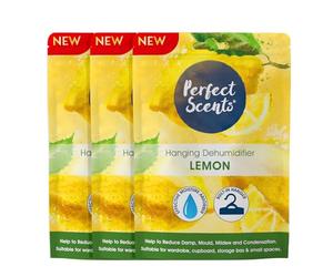 3x Perfect Scents Hanging Dehumidifier Scented - 180g (Lemon)