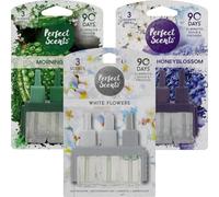 3x Perfect Scents Spring Fresh Air Freshener Refill - Compatible with 3volution (Lavender & Honeyblossom, Mountain Dew & White Flowers) [With A Free Fridge Magnet]