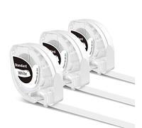 3X Phomemo P12 Thermal Transfer Labels, Black on White, 12 mm x 4 m, Q5-231 Durable, Heat-Resistant, Self-Adhesive, for Phomemo P12/P12 Pro/LT12 Label Printers & Compatible with Dymo LetraTag