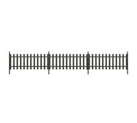 3x Picket Fence with Posts WPC Garden Outdoor Patio Fence Panel Barrier vidaXL