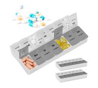 3x Pill box 7 Day 2 Times Daily Weekly Medication Organizer Vitamin Portable