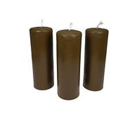 3X Pillar Candles Rustic Height 95mm Ø 34mm Beeswax drip Candles Brown 36363