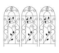 3x Plant Climbing Rack Black Iron Vine Stand Pant Holder Leaf/Flower vidaXL