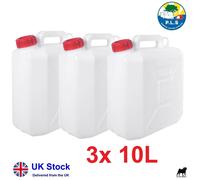3x PLS 10L Jerry Can Water Storage Petrol Diesel Fuel Container Spout Camping