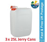 3x PLS 25L Jerry Can Water Storage Petrol Diesel Fuel Container Spout Camping