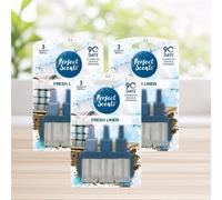 3 x Perfect Scents Fresh Linen Plug In Refill Oil For 3 Scent Plug In Air fresheners Home Air Freshener Refill Oil