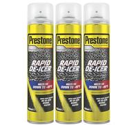3x Prestone Rapid Windscreen De-Icer Spray - Fast Action to -40°C Aerosol Ice Remover for Cars
