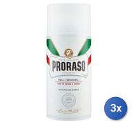 3x Proraso Shaving Foam 300 Ml. White Sensi Made In Italy