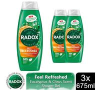 'Shower Gel' Feel Refreshed With eucalyptus & citrus Scent, 3x 675 ml Radox Green One Size