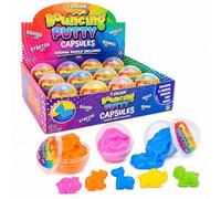 3x Random Colours Stretchy Bouncing Putty Balls with Animal Mould, 30g Squishy Slime Putty Capsule, Sensory Toy, Fidget Toy, Novelty Kids Toy