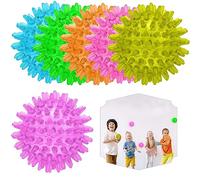 3x Random Lightup Squeezy Spikey Balls 7cm | Stocking Bag Fillers Neon Balls Kids Fun Toys | Summer Party Bag Fillers, Lightup Disco Balls, Light Up Disco Ball