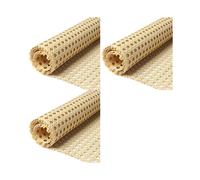 3X Rattan Webbing Roll, 17.5x40 Inch Woven Open Rattan Mesh PE Cane Webbing for DIY Home Decor Projects