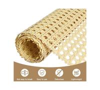 3X Rattan Webbing Roll, 17.5x40 Inch Woven Open Rattan Mesh PE Cane Webbing for DIY Home Decor Projects
