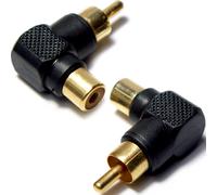 3x RCA Male to Female Right Angled 90 Degree Adapters PHONO Audio Plug Socket