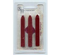 3x RED SEALING WAX STICKS WICKS FOR POSTABLE WAX SEALS