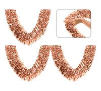 3x Rose Gold Christmas Party Decoration Tinsel, Decoration Holographic Chunky Tinsel size-2m (Rose Golden, 3)
