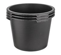 3x Round Mortar Tub 40 Liter Mason Bucket Cement Mixing Pan - Black