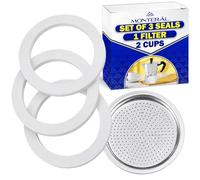 3X Rubber Gasket mit Coffee Filter 2 Cup Italian Coffee Makers for Bialetti