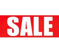 3x SALE Poster 120 x 40cm - Large Red Retail Display Sign with Bold White Text | Horizontal Format for Shopfronts, Windows & In-Store Promotions | Durable & Easy to Hang for Shops, Boutiques, Pop-Ups