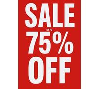 3x SALE Up to 75 Percent Off A1 Poster - Bold Window Display Sign for Retail Shops, Pop-Ups & Promotions | High Visibility Red Retail Poster | Durable, Easy to Hang (59.4 x 84.1cm)
